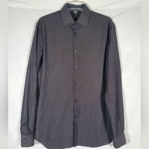 JOHN VARVATOS STAR USA BLACK DOTTED MODERN FIT CASUAL DRESS SHIRT